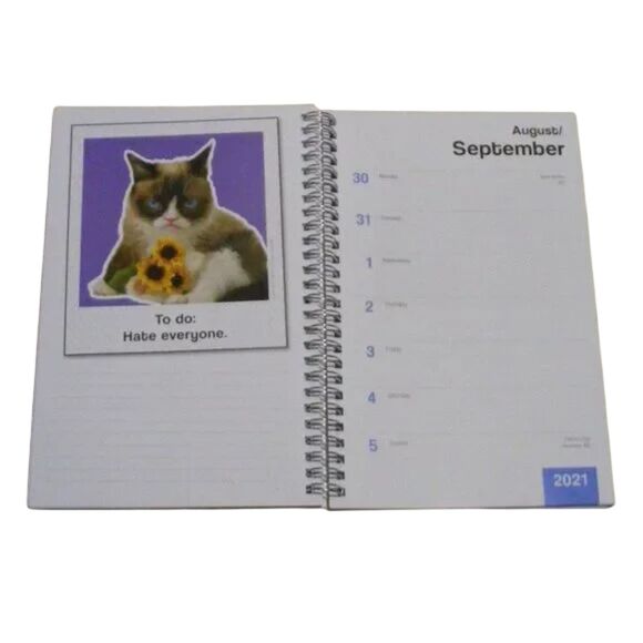 Grumpy Cat 2021 Planner, Weekly & Monthly, MEMES! Book, Spiral bound - Picture 6 of 11